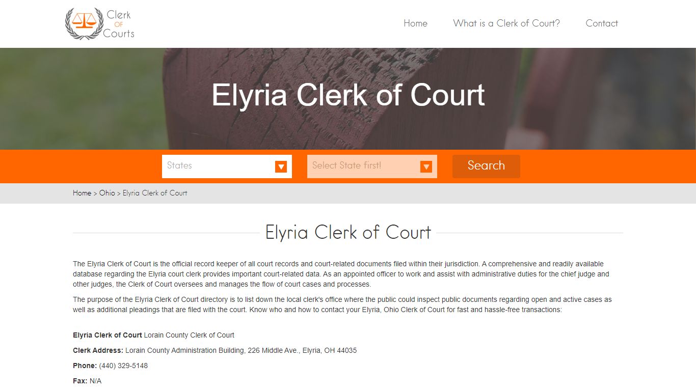 Elyria Clerk of Court